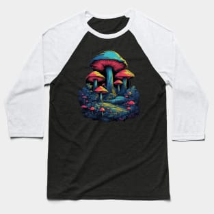 Colorful Mushrooms Baseball T-Shirt